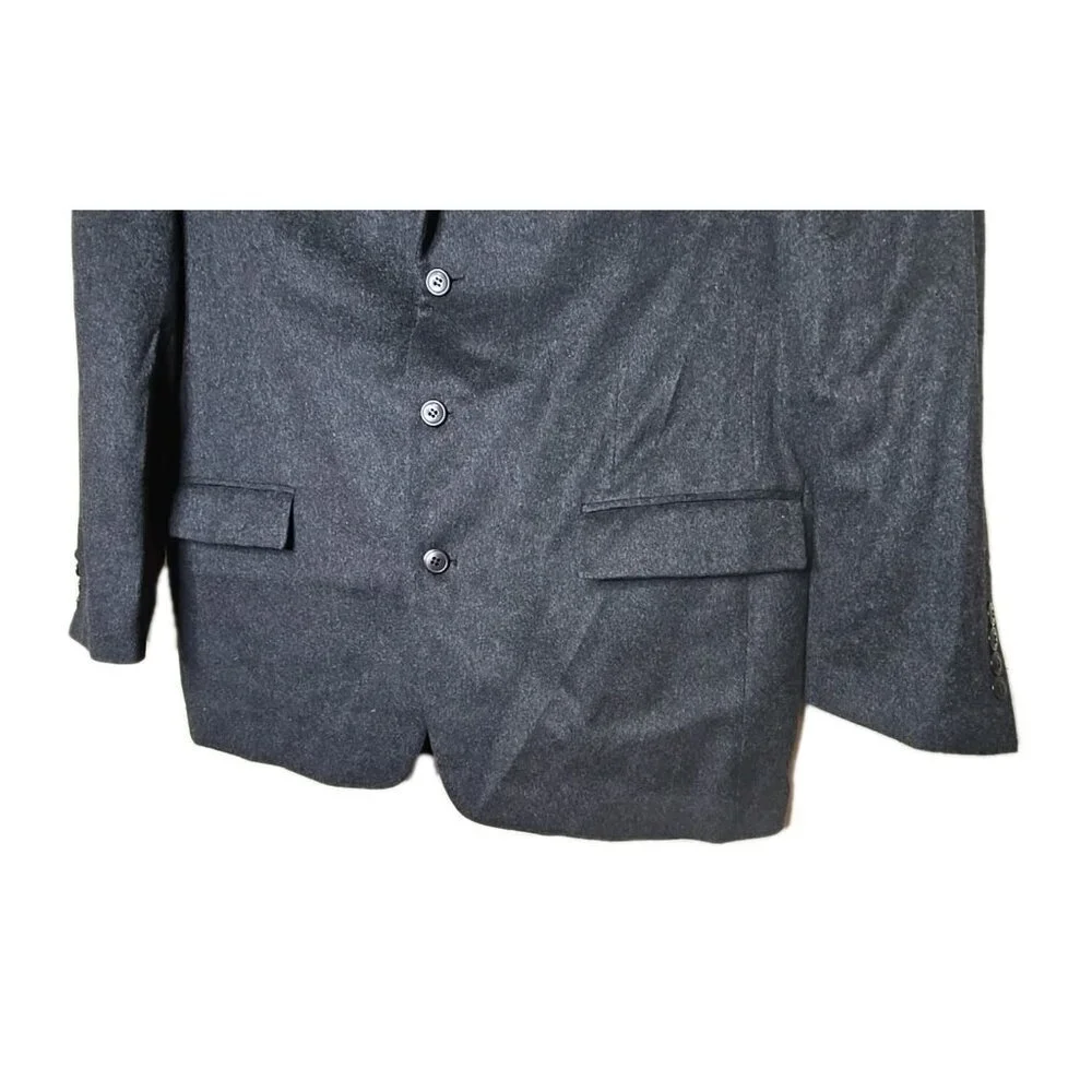Andrew Fezza Men's 100% Cashmere Sport Jacket Coat Blazer Flannel Soft Size 44R